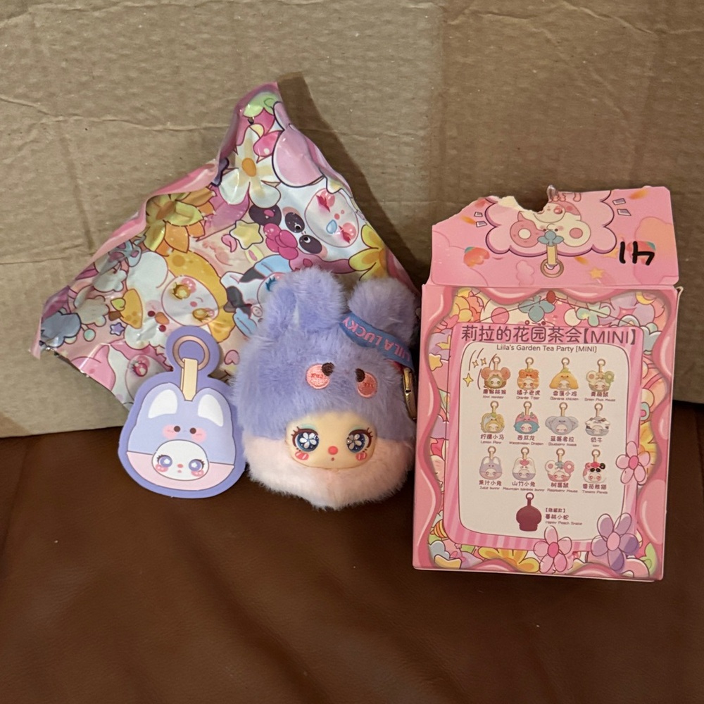 Fluffy Purple Bunny Keychain